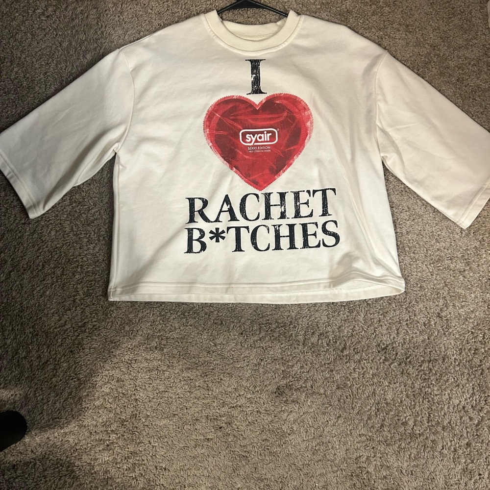 White and red graphic tee